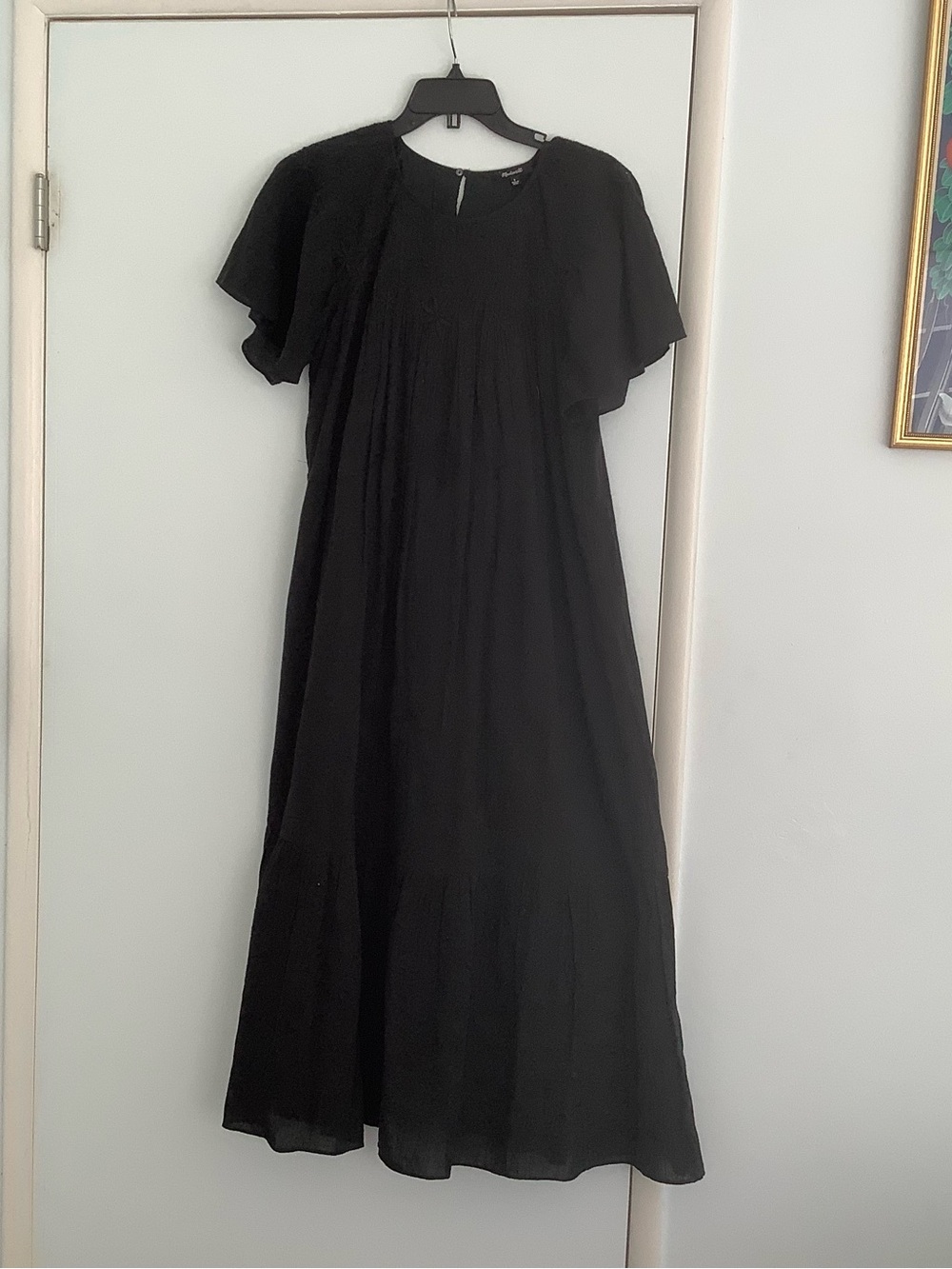 Madewell Black Embroidered Boho Tunic Top